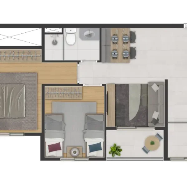 51m_2 quartos_Terraço_1 vaga